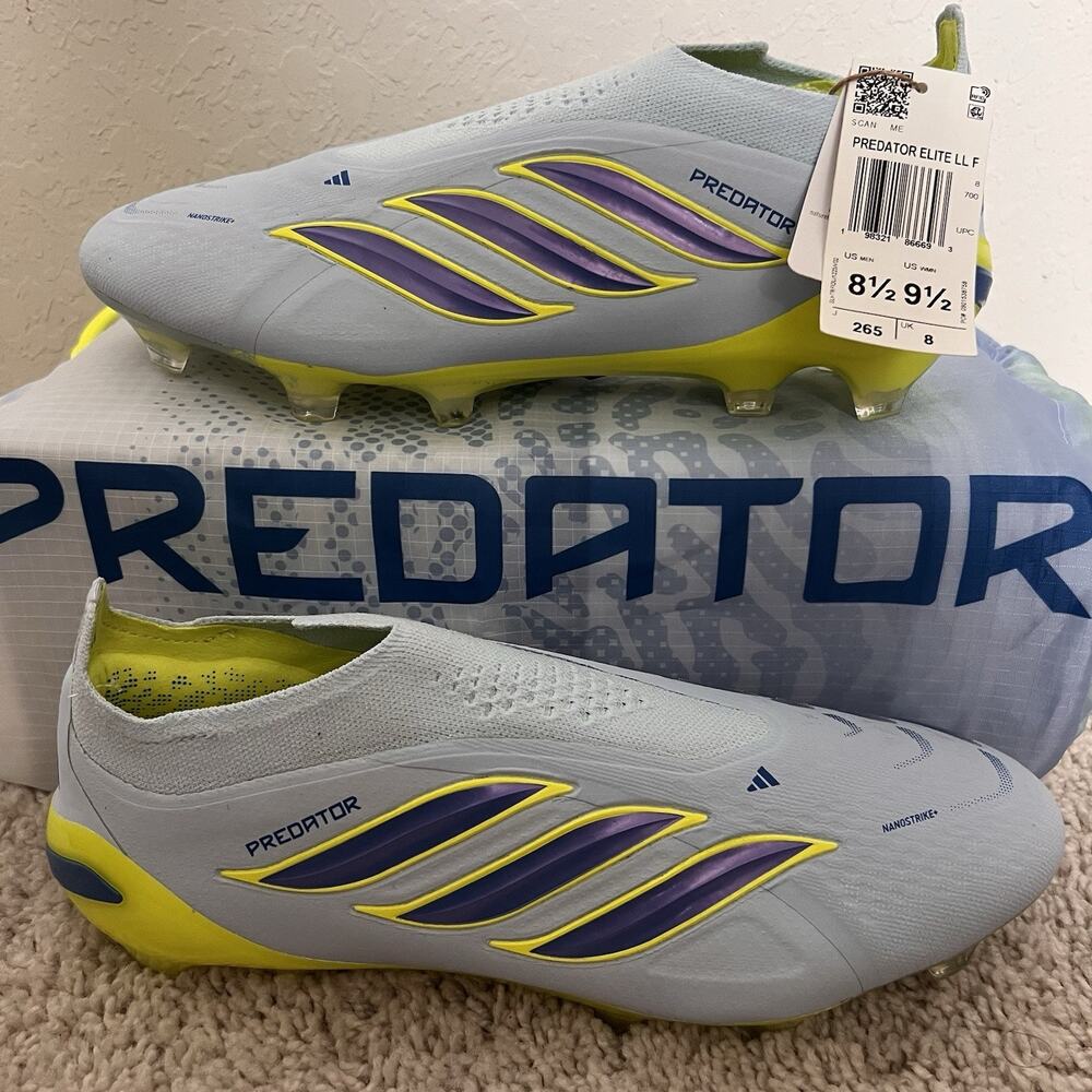 Adidas Predator Elite Laceless FG Ice Cold Precision Pack Men Size 8.5 JS0410